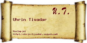 Uhrin Tivadar névjegykártya